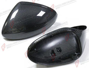 DRY CARBON SIDE MIRROR COVERS for PORSCHE 718 BOXSTER CAYMAN 982 2016+
Set includes:

Side Mirror Covers
Material: Dry Carbon

NOTE: Available for LHD and RHD cars - specify your drive side. Professional installation is required.