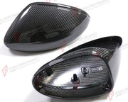 DRY CARBON SIDE MIRROR COVERS for PORSCHE 718 BOXSTER CAYMAN 982 2016+
Set includes:

Side Mirror Covers
Material: Dry Carbon

NOTE: Available for LHD and RHD cars - specify your drive side. Professional installation is required.