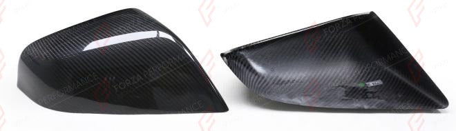 DRY CARBON SIDE MIRROR COVERS for TESLA MODEL S 2016 - 2019
Set includes:

Side Mirror Covers
Material: Dry Carbon

NOTE: Add-on type - installs over the original part. Professional installation is required.