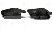 DRY CARBON SIDE MIRROR COVERS M3 G80 STYLE for BMW 5 SERIES G30 2017 - 2023
Set includes:

Side Mirror Covers
Material: Dry Carbon

NOTE: Available for LHD and RHD cars - specify your drive side. For LHD (left-hand drive) cars only. Professional installation is required.