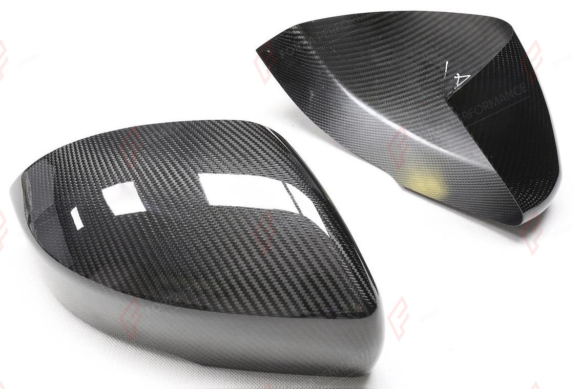DRY CARBON SIDE MIRROR COVERS STICK ON for RANGE ROVER L405 2013 - 2021
Set includes:

Side Mirror Covers
Material: Dry Carbon

NOTE: Add-on type - installs over the original part. Professional installation is required.