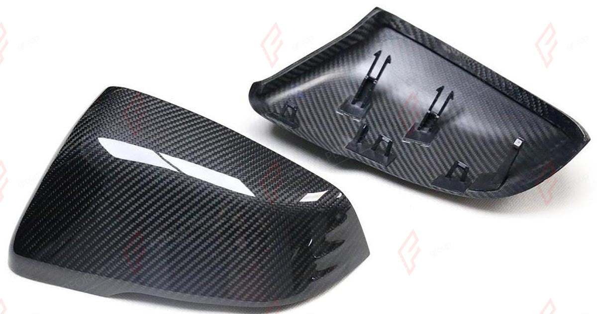DRY CARBON SIDE MIRROR COVERS STICK ON for TOYOTA SUPRA A90 A91 2019+
Set includes:

Side Mirror Covers
Material: Dry Carbon

NOTE: Add-on type - installs over the original part. Professional installation is required.