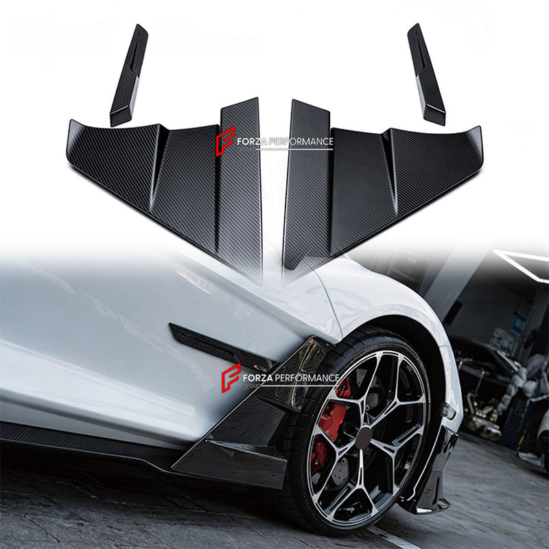 DRY CARBON SIDE SKIRT WINGLETS for LAMBORGHINI REVUELTO 2023+