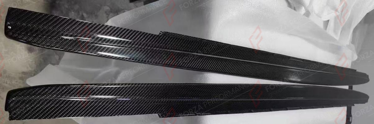 DRY CARBON SIDE SKIRTS for BMW M3 G80 2021+ MHC Style
Set includes:

Side Skirts
Material: Dry Carbon

NOTE: For G80 M3 only. Add-on type - installs over the original part. Professional installation is required.