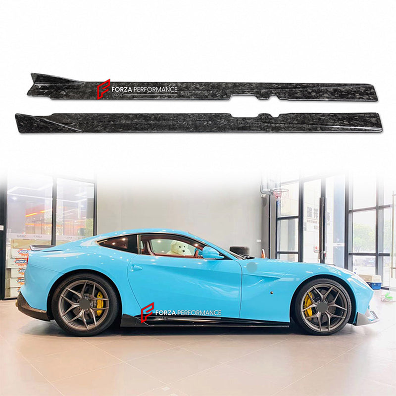 DRY CARBON SIDE SKIRTS for FERRARI F12 BERLINETTA 2012 - 2017