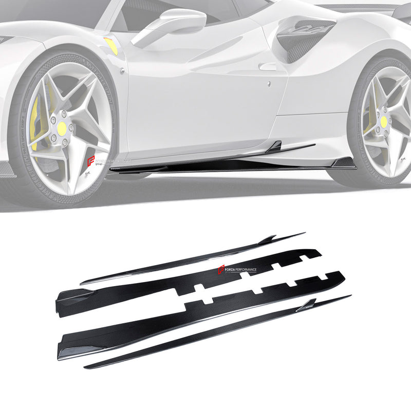 DRY CARBON SIDE SKIRTS for FERRARI F8 2019 - 2022