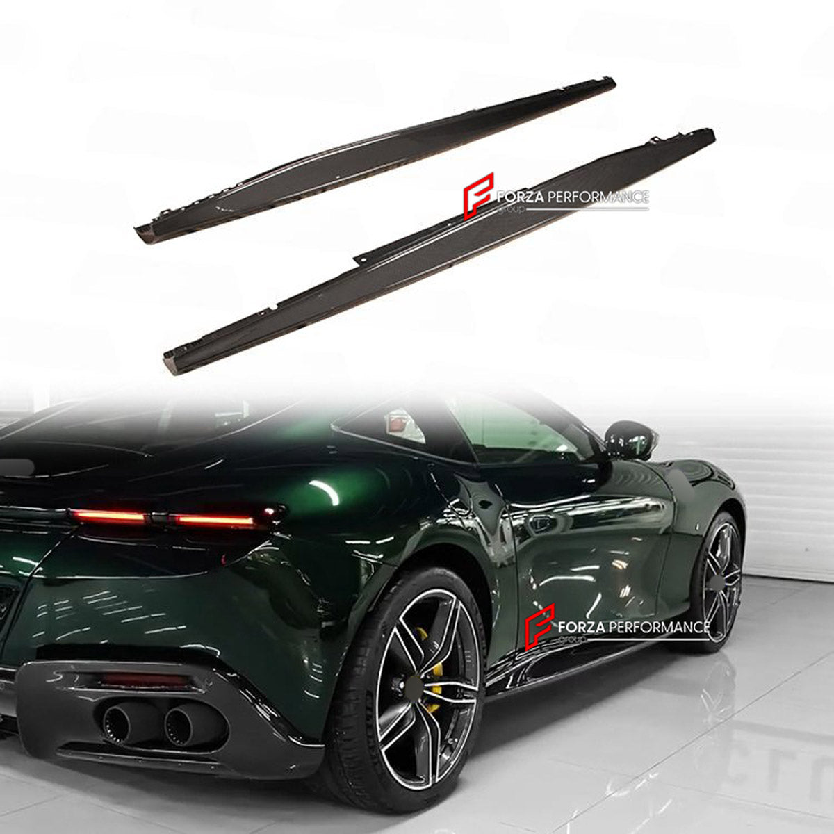 DRY CARBON SIDE SKIRTS for FERRARI ROMA 2020+ FORZA PERFORMANCE custom fit OEM Style

Set includes:
Side Skirts

Material: Dry Carbon

NOTE: Professional installation is required.