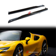DRY CARBON SIDE SKIRTS for FERRARI SF90 STRADALE SPIDER 2019+ FORZA PERFORMANCE custom fit Mansory Style

Set includes:
Side Skirts

Material: Dry Carbon

NOTE: Professional installation is required.