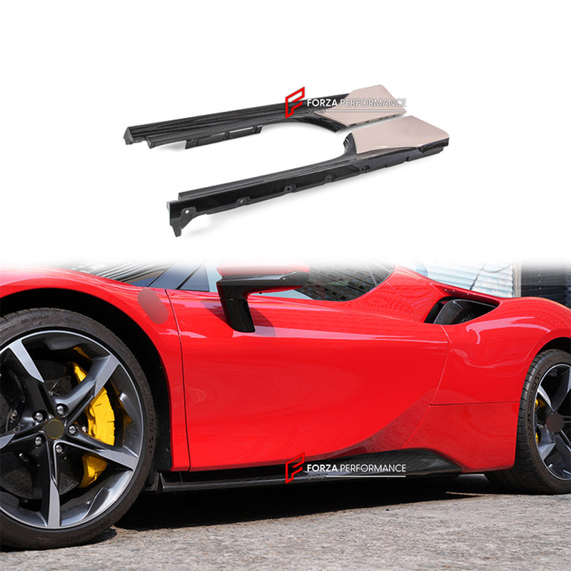 DRY CARBON SIDE SKIRTS for FERRARI SF90 STRADALE SPIDER 2019+