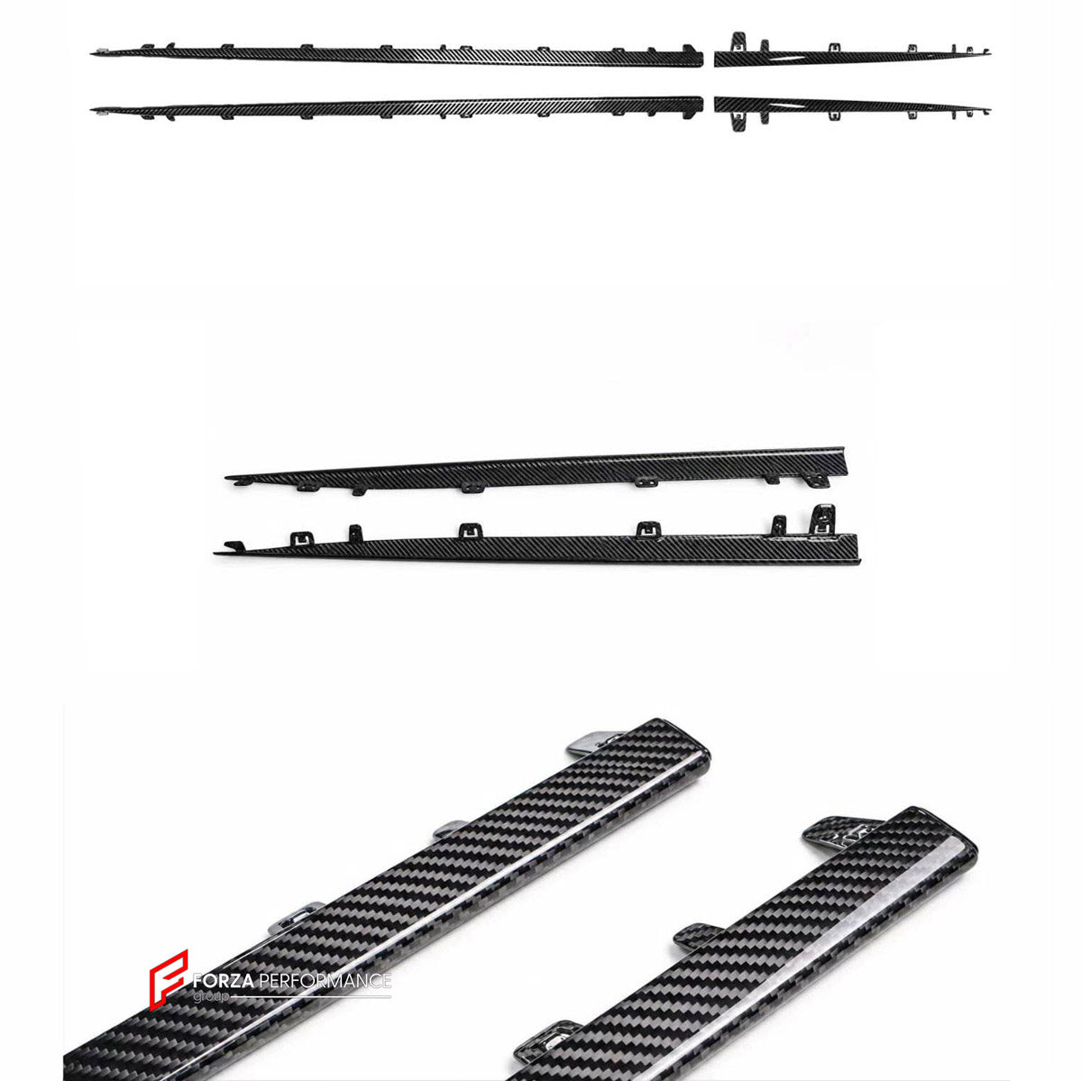 DRY CARBON SIDE SKIRTS for MERCEDES-BENZ A-CLASS AMG W177 A45 2018+

Set includes:
Side Skirts

Material: Dry Carbon

NOTE: Professional installation is required.