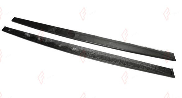 DRY CARBON SIDE SKIRTS MP STYLE for BMW M3 F80 2015 - 2020
Set includes:

Side Skirts
Material: Dry Carbon

NOTE: Add-on type - installs over the original part. Professional installation is required.