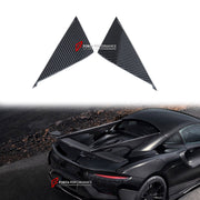 DRY CARBON SIDE WINDOW TRIANGLE COVERS for MCLAREN ARTURA 2021+ FORZA PERFORMANCE custom fit N Style

Set includes:
Side Window Triangle Covers

Material: Dry Carbon

NOTE: Professional installation is required.