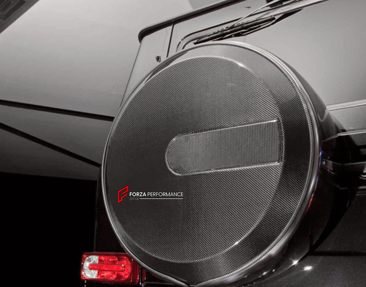 DRY CARBON SPARE WHEEL TIRE COVER for MERCEDES-BENZ G-CLASS W463 2008 - 2018

Set includes:
Spare Wheel Tire Cover

Material: Dry Carbon

NOTE: Professional installation is required.