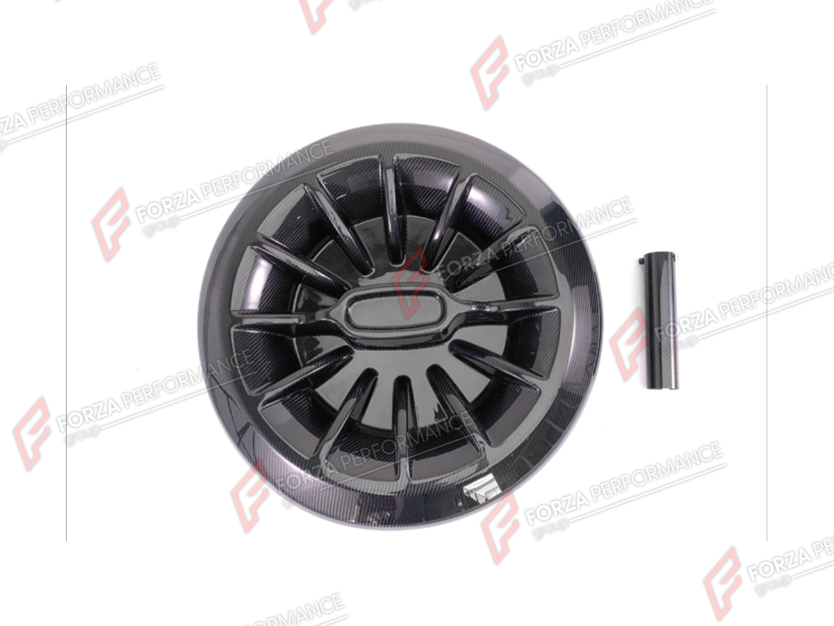 DRY CARBON SPARE WHEEL TIRE COVER for MERCEDES-BENZ G-CLASS W464 2019 - 2024 FORZA PERFORMANCE custom fit Vortex Style

Set includes:
Spare Wheel Tire Cover

Material: Dry Carbon

NOTE: Professional installation is required.