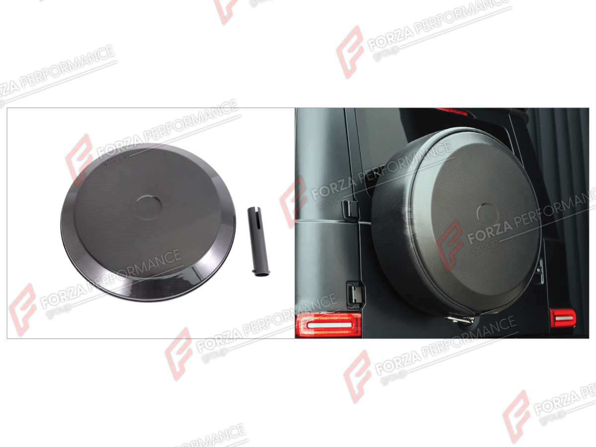 DRY CARBON SPARE WHEEL TIRE COVER for MERCEDES-BENZ G-CLASS W464 2019 - 2024 FORZA PERFORMANCE custom fit Gworks

Set includes:
Spare Wheel Tire Cover

Material: Dry Carbon

NOTE: Professional installation is required.