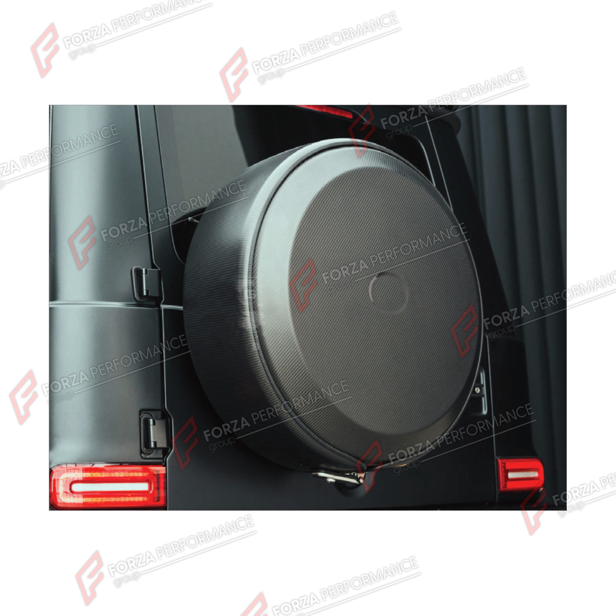 DRY CARBON SPARE WHEEL TIRE COVER for MERCEDES-BENZ G-CLASS W464 2019 - 2024 FORZA PERFORMANCE custom fit Gworks

Set includes:
Spare Wheel Tire Cover

Material: Dry Carbon

NOTE: Professional installation is required.