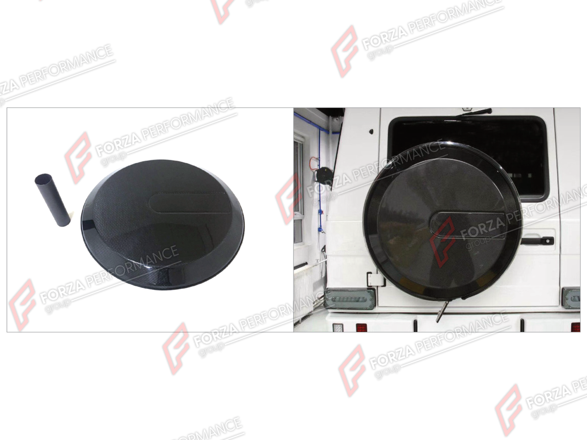DRY CARBON SPARE WHEEL TIRE COVER for MERCEDES-BENZ G-CLASS W464 2019 - 2024 FORZA PERFORMANCE custom fit OEM Style

Set includes:
Spare Wheel Tire Cover

Material: Dry Carbon

NOTE: Professional installation is required.