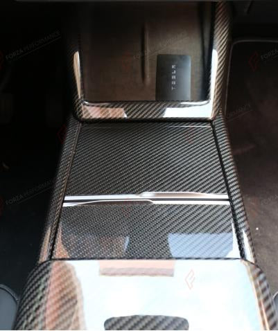 DRY CARBON STORAGE BOX COVERS 3 PCS for TESLA MODEL Y JUNIPER 2025+
Set includes:

Storage Box Covers (3 pcs/set)
Material: Dry Carbon

NOTE: Add-on type - installs over the original part. Professional installation is required.