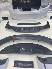 DRY CARBON WIDE BODY KIT for BENTLEY CONTINENTAL GT GTC 2018 - 2024

Set includes:
Front Lip
Front Bumper
Front Bumper Trims
Grille
Hood / Bonnet
Front Fenders
Side Mirror Covers
Side Trims
Side Skirts
Folding Roof Cover
Rear Spoiler
Rear Bumper
Rear Diffuser

Material: Dry Carbon

Note: Professional installation is required.