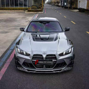 DRY CARBON WIDE BODY KIT for BMW M3 G80 G81 M4 G82 G83 2020+

Set includes:
Front Lip
Front Bumper Canards
Front Bumper Air Vent Covers
Front Grille
Hood Bonnet
Front Fenders
Side Skirts
Rear Spoiler Wing
Trunk Lid
Rear Bumper Fins
Rear Diffuser

Material: Dry Carbon, Tempered Glass

NOTE: Professional installation is required.