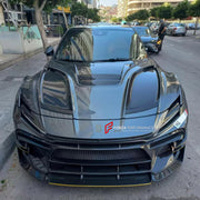DRY CARBON WIDE BODY KIT for FERRARI PUROSANGUE 2023+ FORZA PERFORMANCE Mansory Keyvany
Set includes:

Front Lip
Front Bumper Assembly
Hood Bonnet
Front Fenders
Fender Flares
Side Skirts
Rear Fenders
Roof Spoiler
Ducktail Spoiler
Rear Diffuser
Rear Bumper Assembly
Material: Dry Carbon

NOTE: Professional installation is required.