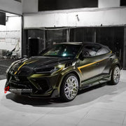 DRY CARBON WIDE BODY KIT for LAMBORGHINI URUS 2018 - 2025 FORZA PERFORMANCE custom fit Mansory Style

Set includes:
Front Lip
Front Bumper Assembly
Hood Bonnet
Fender Flares
Side Skirts
Roof Spoiler
Ducktail Spoiler
Rear Bumper Assembly
Rear Diffuser
Exhaust System

Material: Dry Carbon

NOTE: Professional installation is required.