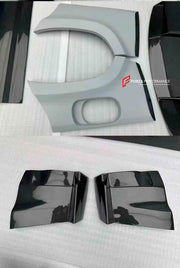DRY CARBON WIDE BODY KIT for LAND ROVER DEFENDER L663 90 2020+

Set includes:

Front Lip
Front Bumper Trims
Front Grille
Hood Bonnet
Side Mirrors Covers
Front Fenders
Roof Led Bar
Side Skirts
Rear Fenders
Rear Trunk Cover
Rear Bumper
Rear Diffuser
Exhaust Tips

Material: Dry Carbon

Note: Professional installation is required.