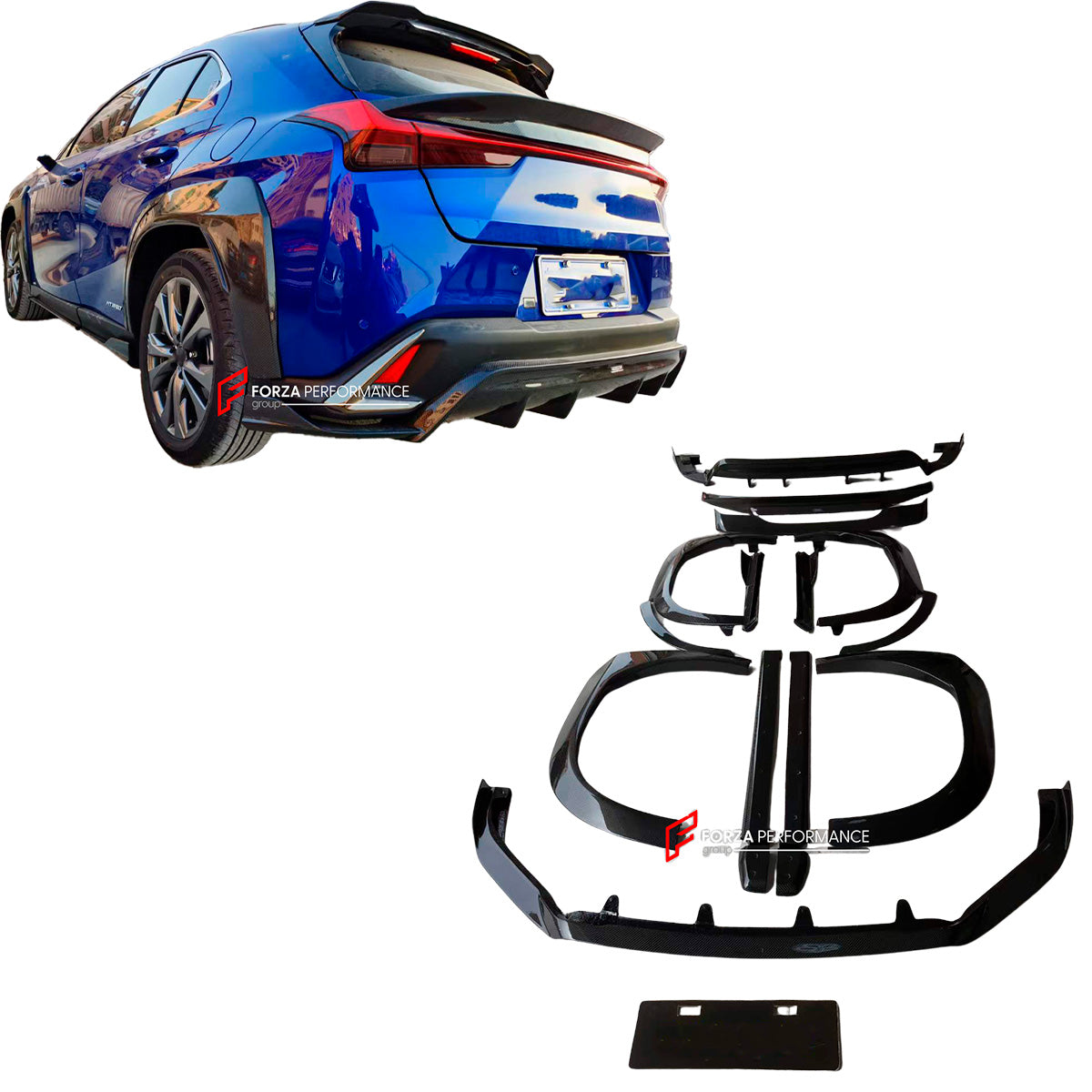 DRY CARBON WIDE BODY KIT for LEXUS UX 250H 2024

Set includes:

Front Lip
Side Fenders
Side Skirts
Roof Spoiler
Rear Spoiler
Rear Diffuser
Material: Dry Carbon
NOTE: Professional installation is required