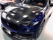 BODY KIT for Maserati LEVANTE M161 2016 - 2020
Set includes:

Front Vented Hood
Front Lip
Front Splitter
Front Mask Cover 8 pcs
Front Bar Cover
Front Fender Door Strip
Rear Diffuser With SS Exhaust Blinds
Roof Spoiler Extension
Rear Deck Lid Spoiler
Rear Bar Cover
Wide Body Fender Flare
Side Skirt
Material: Dry Carbon

NOTE: Professional installation is required. May require to change or modify wheel liners and bottom engine protection
