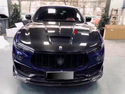 BODY KIT for Maserati LEVANTE M161 2016 - 2020
Set includes:

Front Vented Hood
Front Lip
Front Splitter
Front Mask Cover 8 pcs
Front Bar Cover
Front Fender Door Strip
Rear Diffuser With SS Exhaust Blinds
Roof Spoiler Extension
Rear Deck Lid Spoiler
Rear Bar Cover
Wide Body Fender Flare
Side Skirt
Material: Dry Carbon

NOTE: Professional installation is required. May require to change or modify wheel liners and bottom engine protection