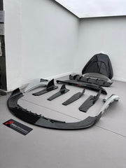 DRY CARBON BODY KIT for MCLAREN 750S 2023+ Forza Performance Style Custom Fit Design RYFT Style
Set includes:

Front Lip
Front Fenders
Side Skirts
Hood Bonnet
Rear Diffuser
Rear Spoiler
Material: Dry Carbon

NOTE: Professional installation is required.