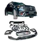 DRY CARBON WIDE BODY KIT for MERCEDES BENZ GLS X167 2019+

Set includes:

Front Lip
Front Air Vent Cover
Front Grille
Fender Flares
Fender Flares Trims
Roof Spoiler
Rear Bumper Trims

Rear Diffuser
Exhaust Tips


Material: Dry Carbon

Note: Professional installation is required.