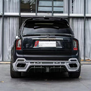 DRY CARBON WIDE BODY KIT for ROLLS-ROYCE CULLINAN SERIES I 2018 - 2024 FORZA PERFORMANCE custom fit Mansory Style

Set includes:
Front Lip
Front Bumper Assembly
Hood Bonnet
Front Fenders
Fender Flares
Body Side Door Moldings
Side Skirts
Roof Spoiler
Ducktail Spoiler
Rear Diffuser

Material: Dry Carbon

NOTE: Professional installation is required.