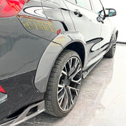 Dry Carbon Wide Fender Flares for BMW X5M X6M 2019+
Set includes:

Front Fender Flares
Rear Fender Flares
Material: Dry Carbon

NOTE: Professional installation is required.