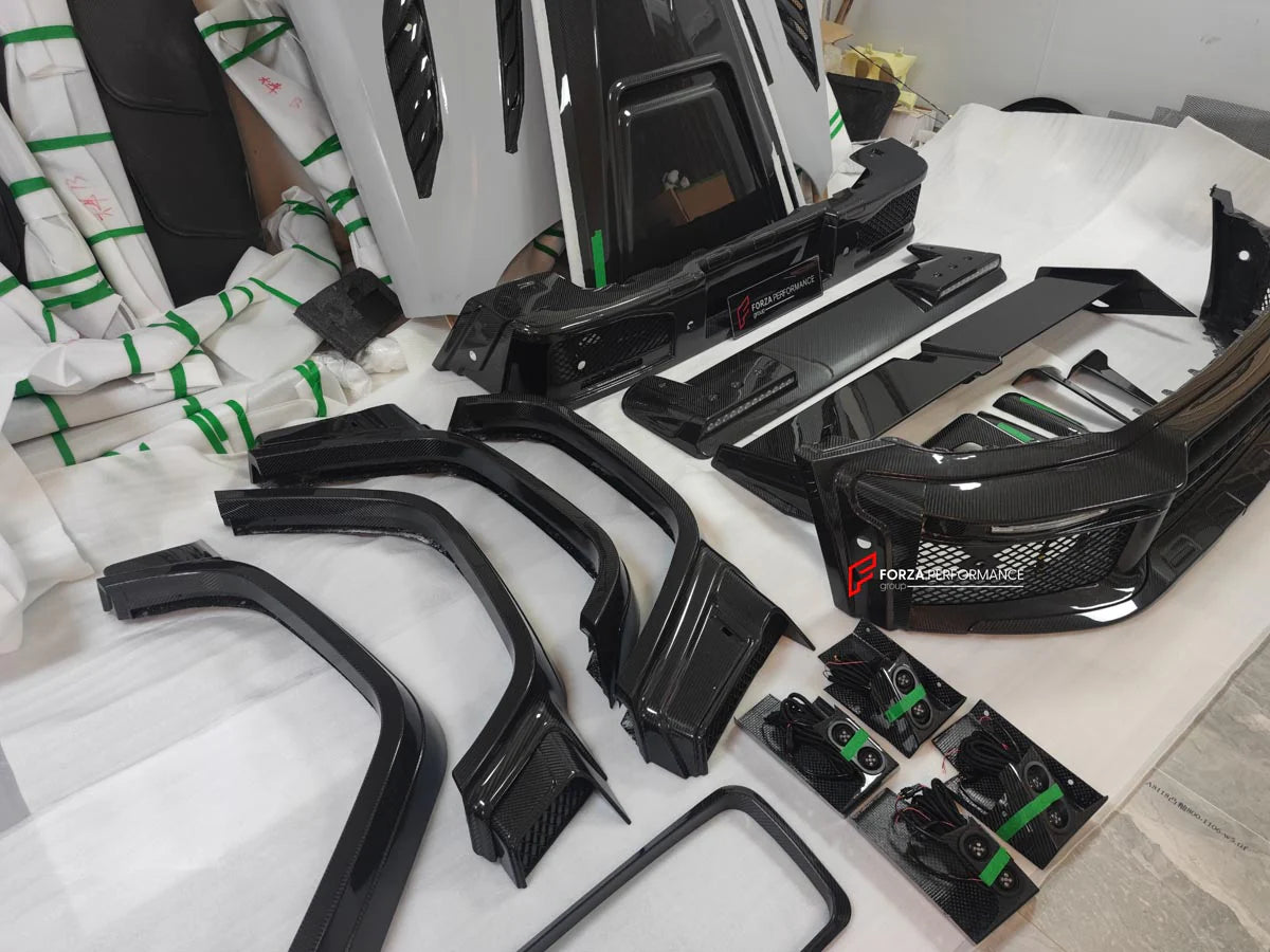 DRY CARBON WIDE FENDER FLARES for MERCEDES BENZ AMG G63 W465 G350 G500 G550 AMG G63 2024+

Set includes:

Fender Flares

Material: Dry carbon

NOTE: Professional installation is required