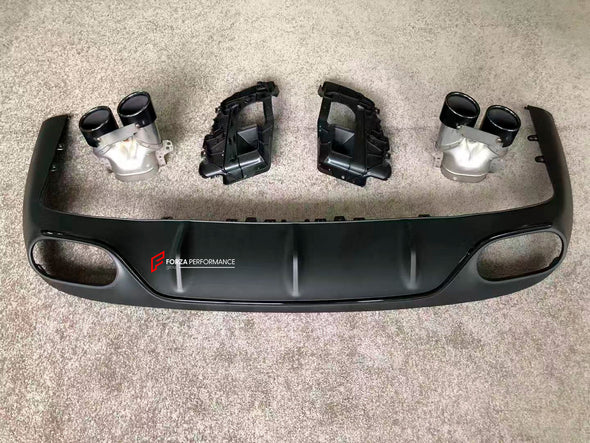 REAR DIFFUSER WITH EXHAUST TIPS for MERCEDES-BENZ E-CLASS COUPE C238 2017+

Set includes:
Rear Diffuser
Exhaust tips

Material: Plastic

NOTE: Professional installation is required

Contact us for pricing