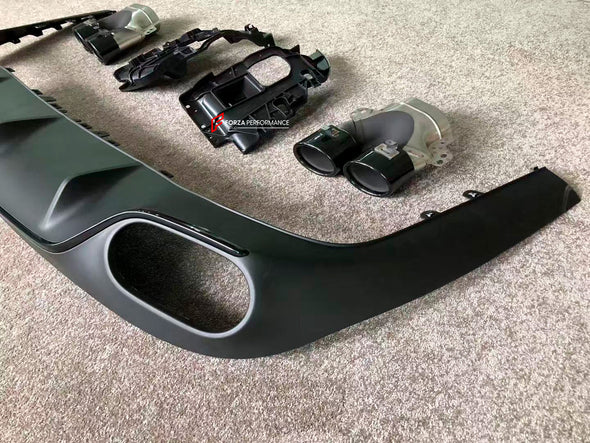 REAR DIFFUSER WITH EXHAUST TIPS for MERCEDES-BENZ E-CLASS COUPE C238 2017+

Set includes:
Rear Diffuser
Exhaust tips

Material: Plastic

NOTE: Professional installation is required

Contact us for pricing