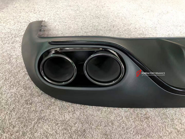 REAR DIFFUSER WITH EXHAUST TIPS for MERCEDES-BENZ E-CLASS COUPE C238 2017+

Set includes:
Rear Diffuser
Exhaust tips

Material: Plastic

NOTE: Professional installation is required

Contact us for pricing