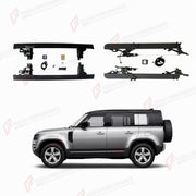ELECTRIC SIDE STEP RUNNING BOARDS for LAND ROVER DEFENDER 90 110 130 L663 2020+
Set includes:

Electric Side Step Running Boards
Material: Aluminium

NOTE: Professional installation is required.