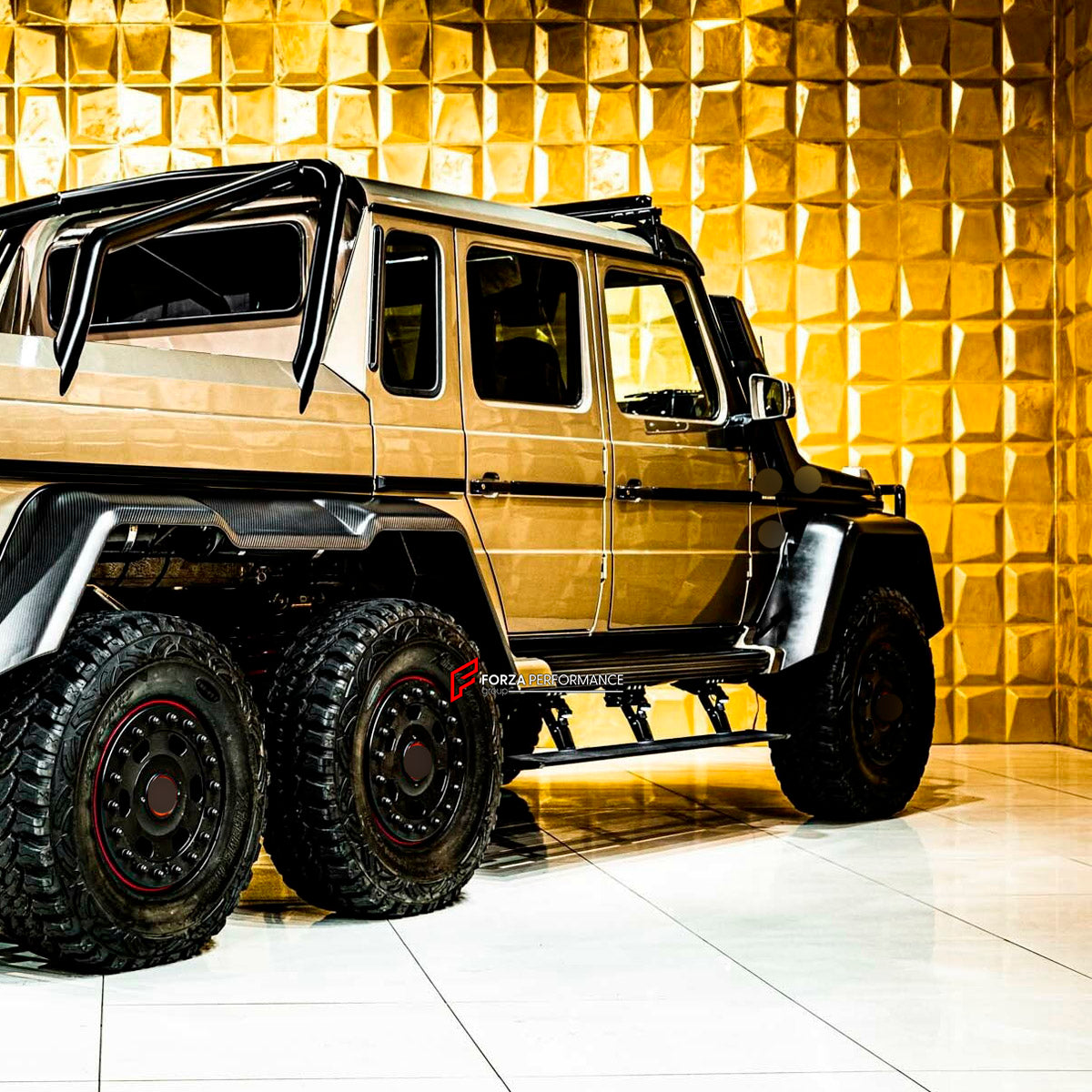 ELECTRIC SIDE STEPS for Mercedes Benz G Class G63 AMG 6x6 2012 - 2015
Set includes:

Side Step Bars
Electric Motors With Brackets
Fixing Accessories
Wires With The Control Unit
Material: Aluminium

NOTE: Professional installation is required.