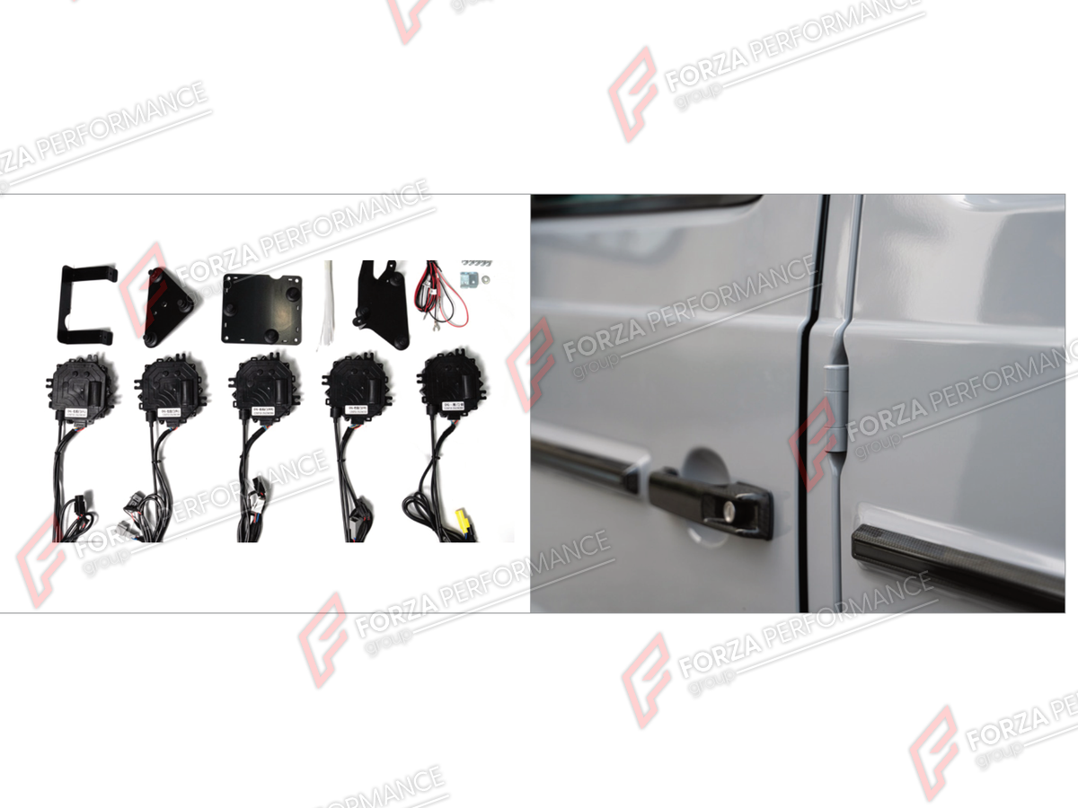 ELECTRIC SUCTION DOOR LOCK SOFT CLOSER SYSTEM 5 DOORS SET for MERCEDES-BENZ G-CLASS W464 G63 G350 G350D G400D G500 G550 2019 - 2024

Set includes:
Electric Suction Door Lock Soft Closer System 5 Doors Set

Material: Plastic

NOTE: Professional installation is required.