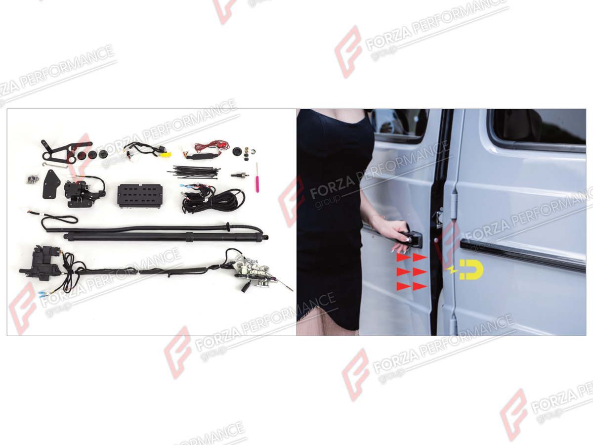 ELECTRIC SUCTION TAIL DOOR LOCK SOFT CLOSER SYSTEM for MERCEDES-BENZ G-CLASS W465 G63 G450D G500 G550 2025+

Set includes:
Electric Suction Tail Door Lock Soft Closer System

Material: Plastic

NOTE: Professional installation is required.