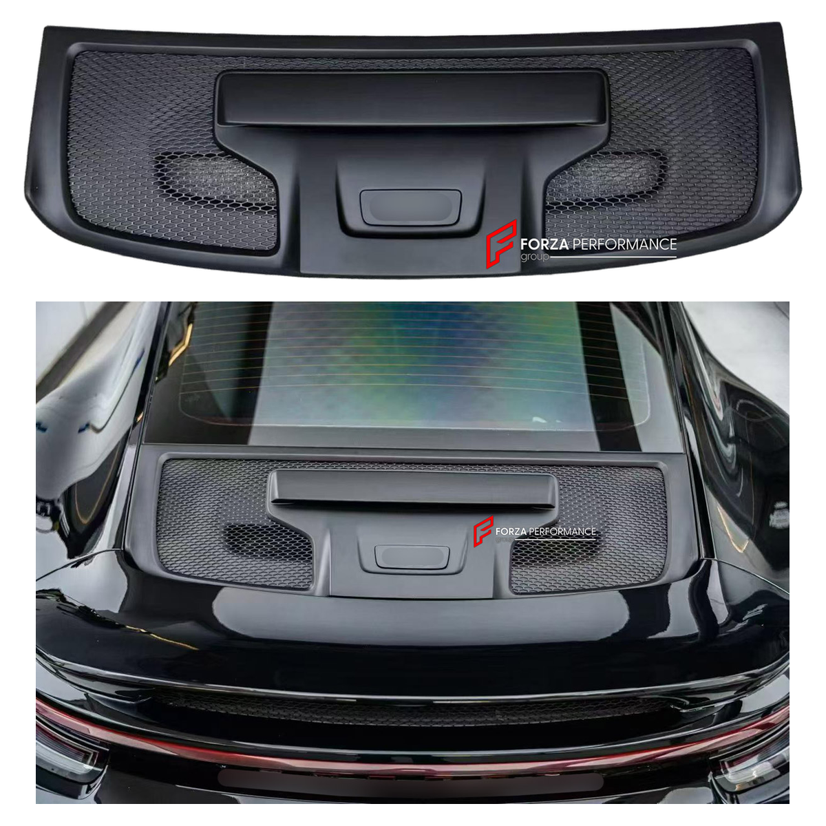 ENGINE COVER for PORSCHE 911 992 GT3 TOURING 2021+ FORZA PERFORMANCE custom fit GT3 Touring Style

Set includes:
Engine Cover

Material: Plastic

NOTE: Professional installation is required.