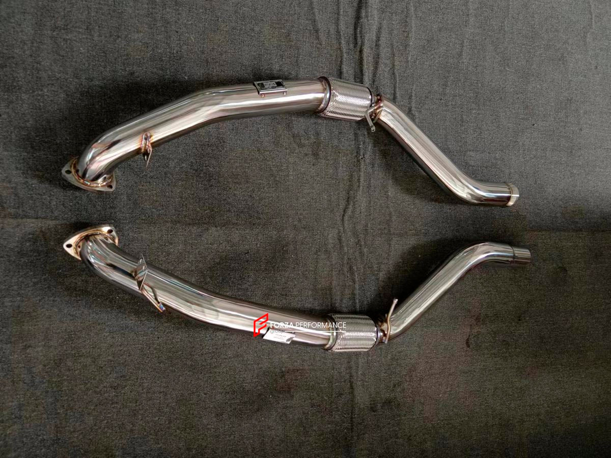 EXHAUST 200 CELL DOWNPIPES WITH OPF DELETE PIPES for ASTON MARTIN DBX 707 4.0T V8 2023+ FORZA PERFORMANCE Custom Fit

Set includes:

200 Cell Sport Catalytic Downpipes
OPF Delete Pipes
Heat Shield
Material: Stainless Steel (Can be made of Titanium)

Production time: 10–15 days
