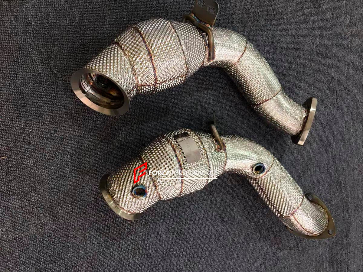 EXHAUST 200 CELL DOWNPIPES WITH OPF DELETE PIPES for ASTON MARTIN DBX 707 4.0T V8 2023+ FORZA PERFORMANCE Custom Fit

Set includes:

200 Cell Sport Catalytic Downpipes
OPF Delete Pipes
Heat Shield
Material: Stainless Steel (Can be made of Titanium)

Production time: 10–15 days
