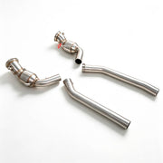 EXHAUST CATLESS DOWNPIPE WITH HEAT SHIELD for FERRARI PUROSANGUE V12 6.5 2022+ FORZA PERFORMANCE Custom Fit

Set includes:

Catless Downpipes
Connecting Pipes
Heat Shield
Material: Stainless Steel (Can be made of Titanium)

Production time: 10–15 days
