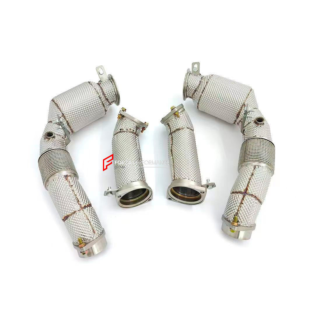 Exhaust downpipe For BMW M5

Material: Stainless steel

Optionally :

for extra cost add heat shield protection
200 cell catalytic converter

Production time: 10 working days

NOTE: Professional installation is required