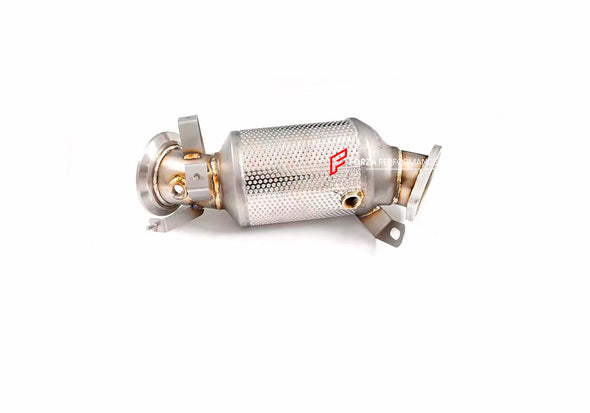 EXHAUST DOWNPIPE for CADILLAC CT5 2.0T 2019 - 2024

Material: Stainless steel

Optionally for an extra cost:

Heat shield protection
200 cell catalytic converter

Production time: 15 working days

NOTE: Professional installation is required.

FEATURES:

Engineered Digital prototyping using 3D CAD design software, each car model chassis has been 3D laser scanned in the factor
Factory run all test cars on Italian 1200HP Dyno machine, to make the best performance design of exhaust
CNC bending machine accuratel