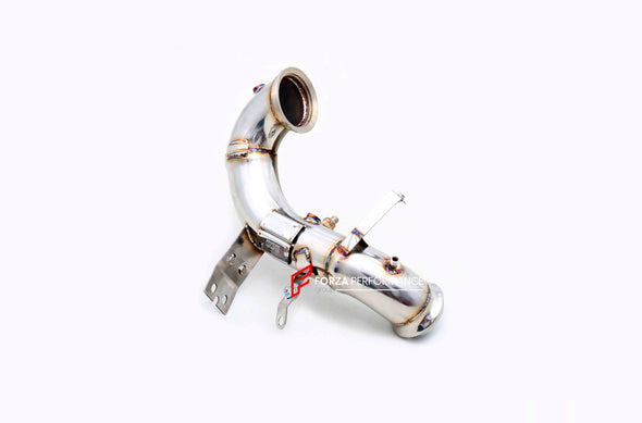 EXHAUST DOWNPIPE for MERCEDES BENZ A CLASS AMG W177 2.0T 2022+ CLA CLASS AMG BR118 2.0T 2019+ GLA CLASS H247 2.0T 2020 - 2023

Material: Stainless steel

Optionally :

for extra cost add heat shield protection
200 cell catalytic converter

NOTE: Professional installation is required

FEATURES:

Engineered Digital prototyping using 3D CAD design software, each car model chassis has been 3D laser scanned in the factor
Factory run all test cars on Italian 1200HP Dyno machine, to make the best performance desig