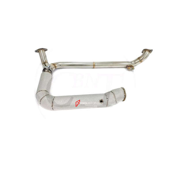 EXHAUST DOWNPIPE for PORSCHE 718 CAYMAN BOXSTER 2.0T 2016 - 2025

Material: Stainless steel

Optionally for an extra cost:

Heat shield protection
200 cell catalytic converter

Production time: 10 working days

NOTE: Professional installation is required.

FEATURES:

Engineered Digital prototyping using 3D CAD design software, each car model chassis has been 3D laser scanned in the factor
Factory run all test cars on Italian 1200HP Dyno machine, to make the best performance design of exhaust
CNC bending mac